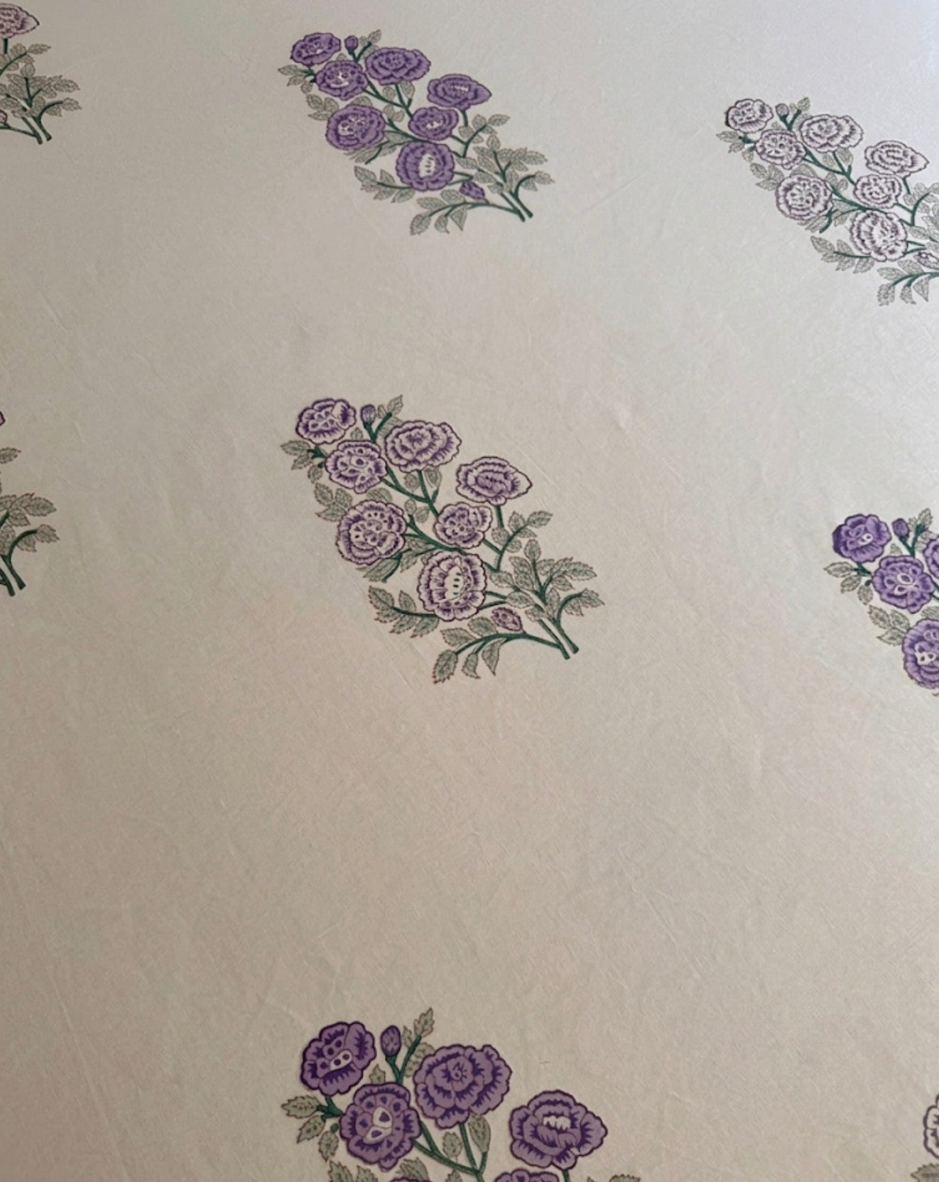 Lavender Field Hand-Block Printed Super King Bedsheet Set