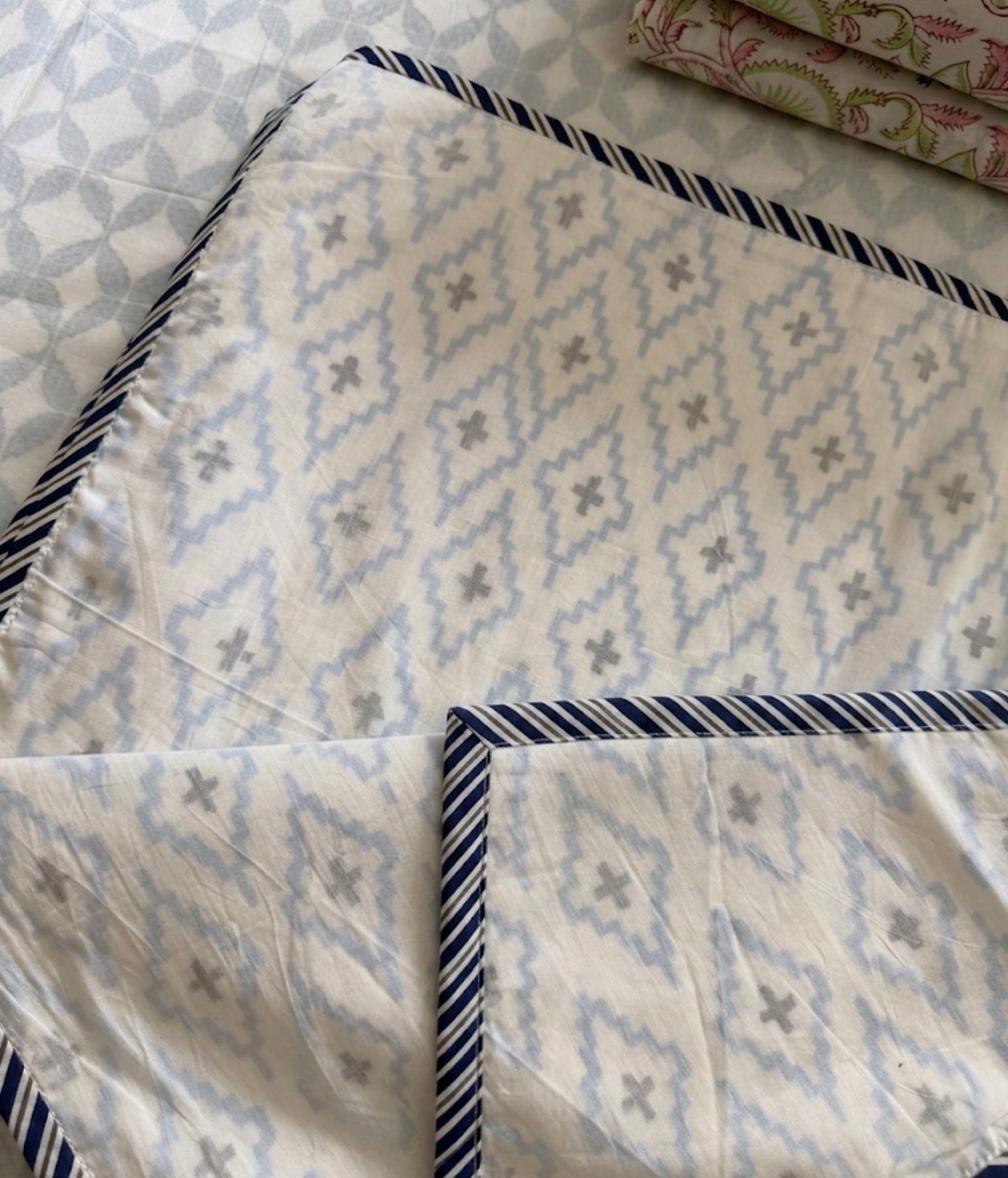 Geometric Buta Hand-Block Printed Cotton Dohar
