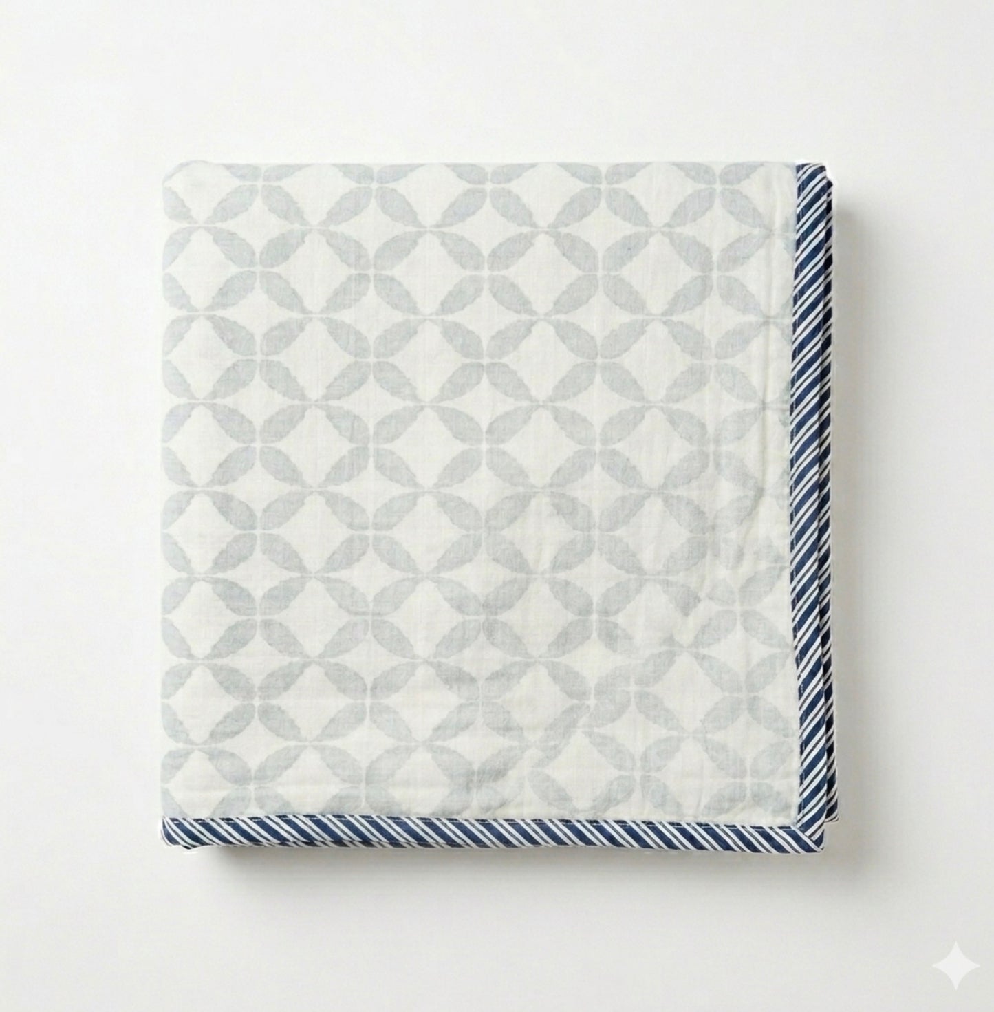 Infinite bloom hand-block printed cotton dohar