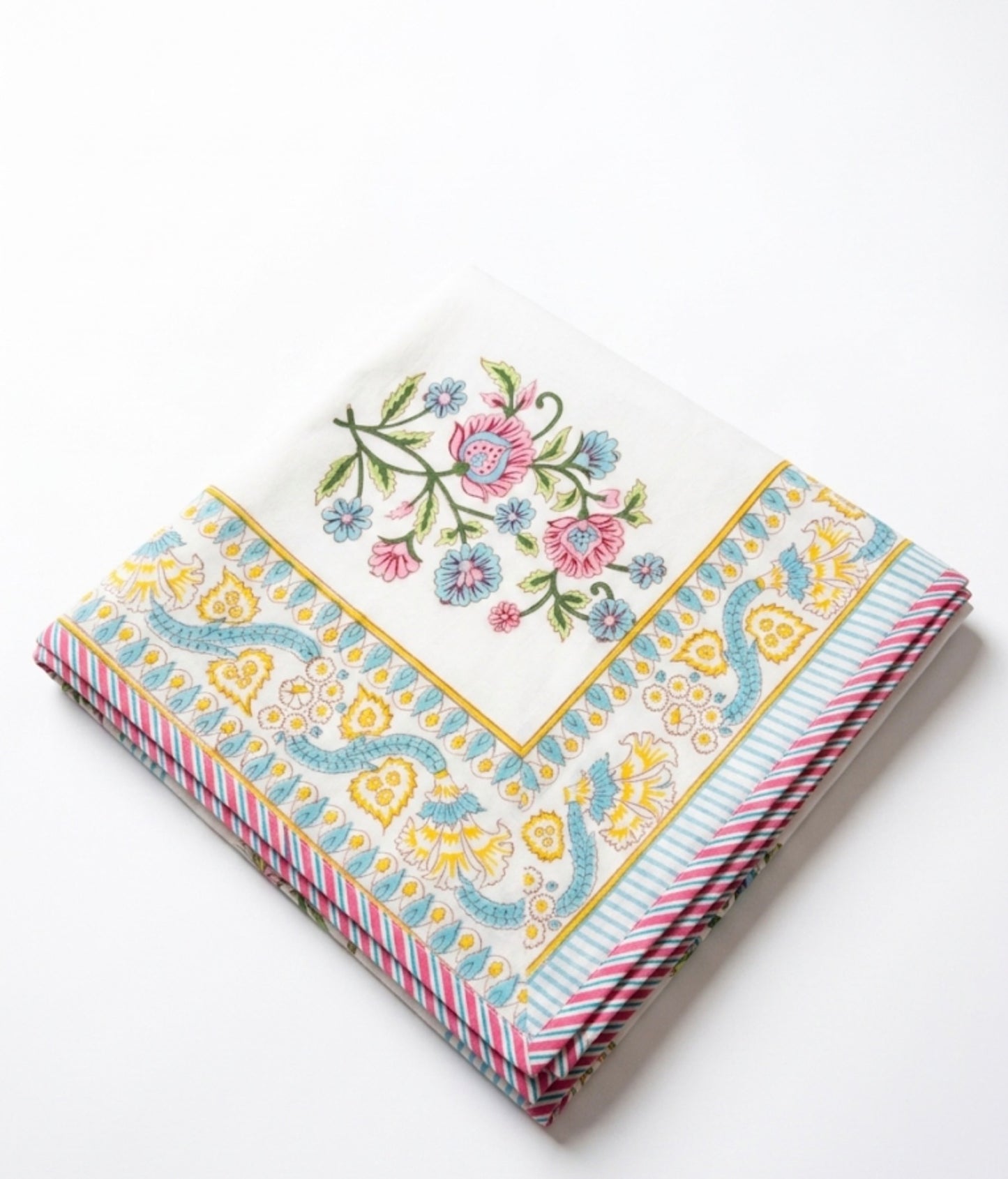 Reversible Royal Botanical Hand-Block Flannel Dohar-twin single set